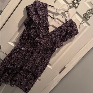Ruffled Navy and Pink dress Sz M